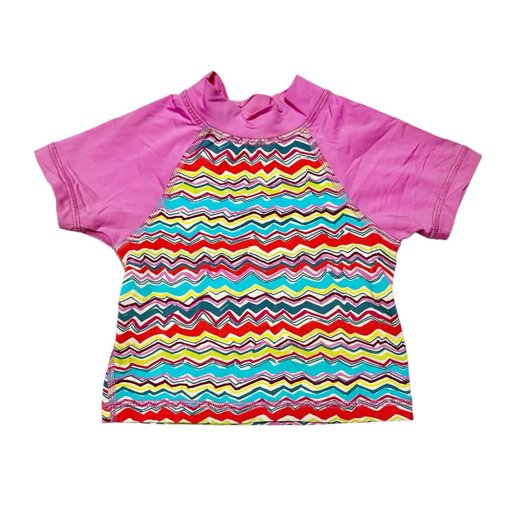 Tea Collection Rainbow Waves Rash Guard Swim Shirt Size 3
